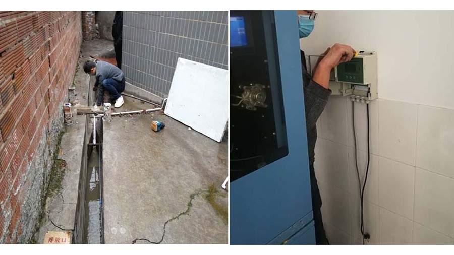 案例說（shuō）明-重（chóng）慶市第五人民醫院超聲波明渠流量計施工現場